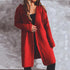 Autumn and winter solid color long sleeve hooded knitted cardigan